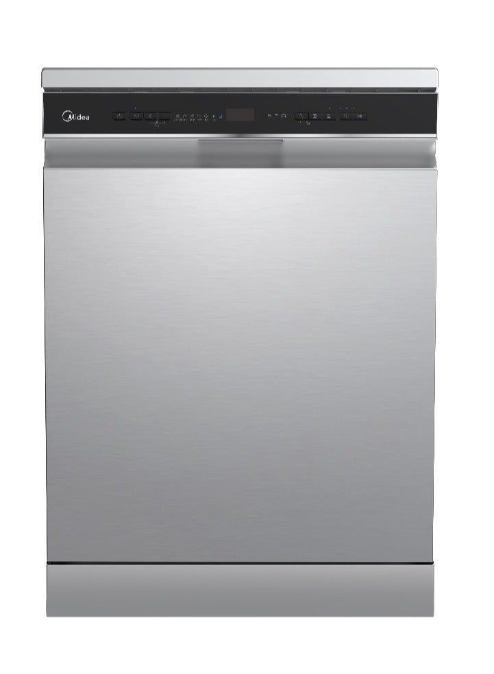 Midea Dishwasher 14 Place Sets, Ion Dishfresh, Auto Open, Innowash Pro Spry Arm, Wifi, Dual Zone Wash, Abt Filter, Adjustable Rack, Stainless Steel - MDWEF1433D(SS)-WI-EG Silver - Image 1