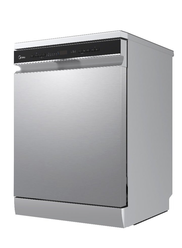 Midea Dishwasher 14 Place Sets, Ion Dishfresh, Auto Open, Innowash Pro Spry Arm, Wifi, Dual Zone Wash, Abt Filter, Adjustable Rack, Stainless Steel - MDWEF1433D(SS)-WI-EG Silver - Image 3