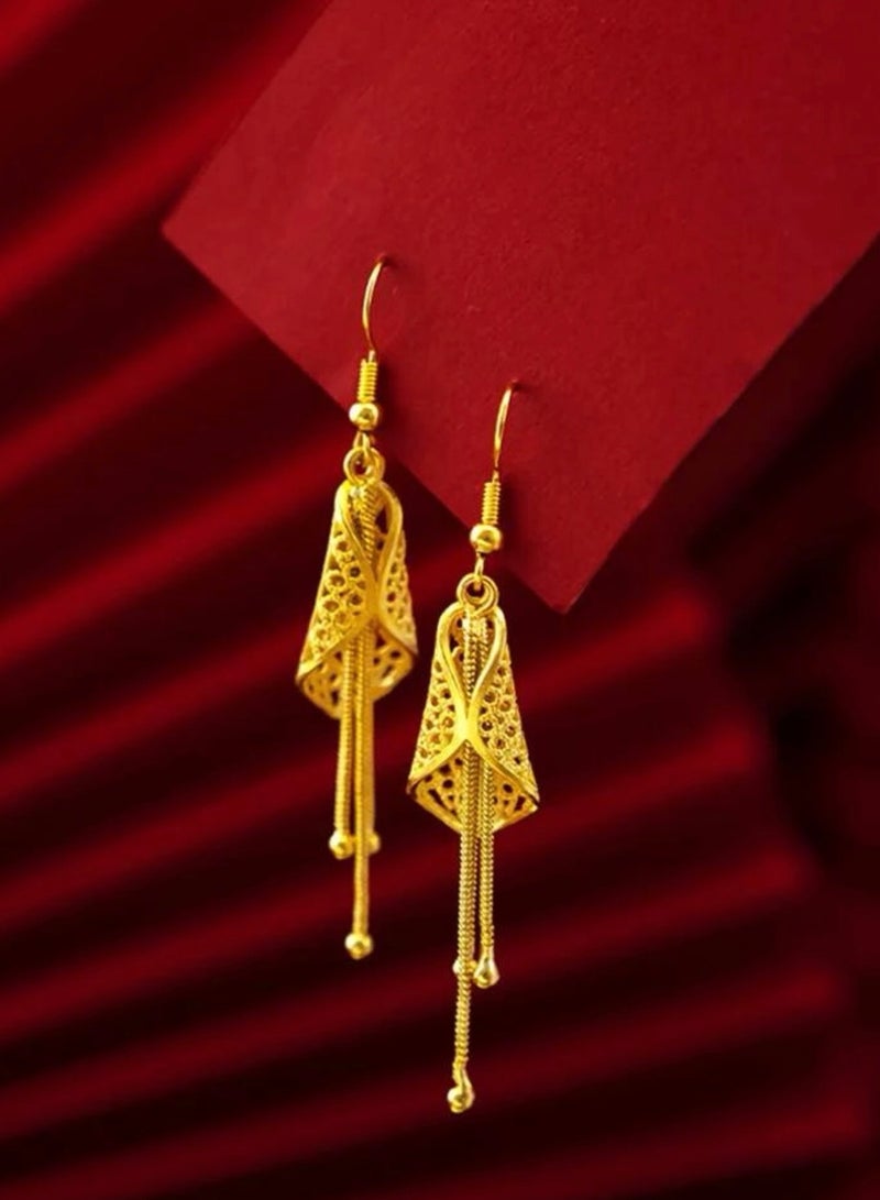 GOLDMAX Elegant 21k Gold Plated Drop Earrings For Women - Image 1