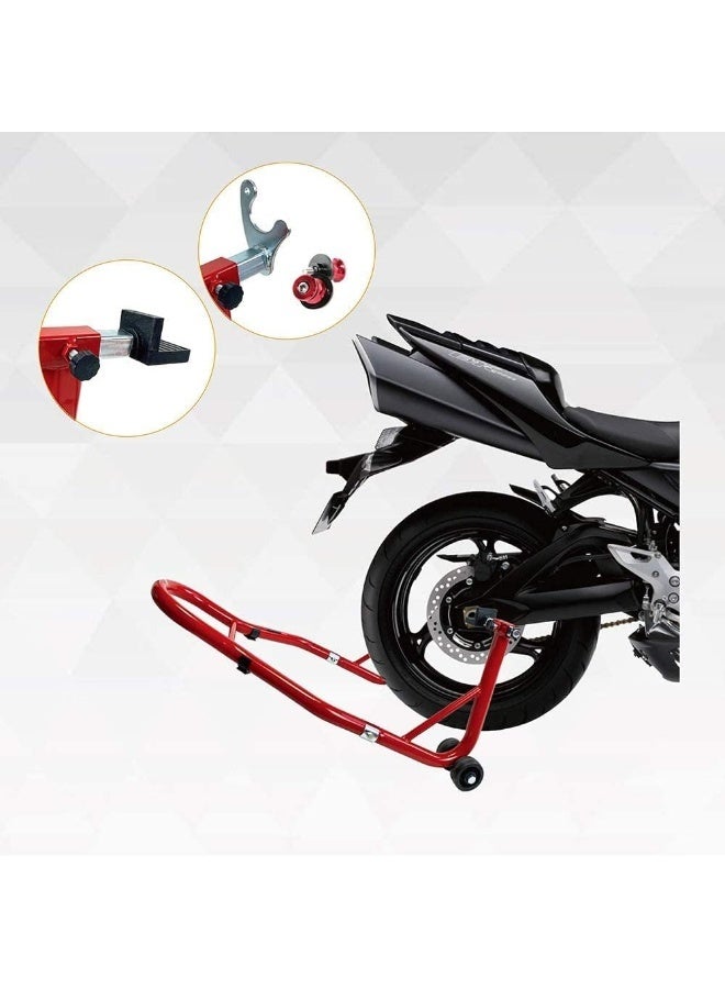 حامل رفع خلفي متعدد الاستخدامات للدراجات النارية والدراجات الرياضية وحامل للدراجات النارية وحامل رفع العجلات الخلفية وذراع التأرجح وحوامل الحظيرة - أسود - Image 3