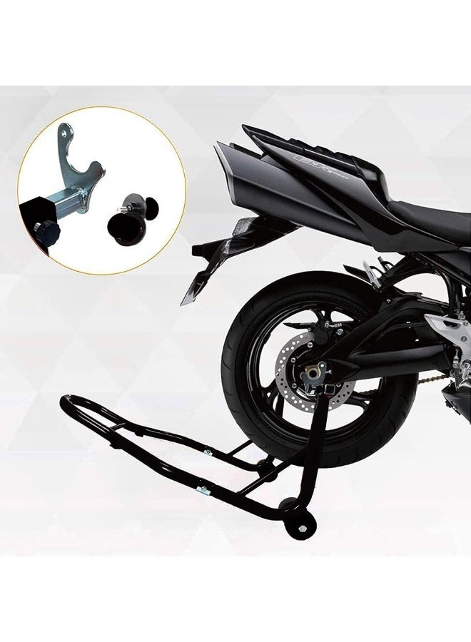 حامل رفع خلفي متعدد الاستخدامات للدراجات النارية والدراجات الرياضية وحامل للدراجات النارية وحامل رفع العجلات الخلفية وذراع التأرجح وحوامل الحظيرة - أسود - Image 1