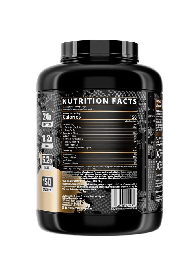 Nutrex Research Nutrex Research -100% Whey Protein Powder, Delicious Lean Muscle Shake, Chocolate, 64 Servings  - Image 2