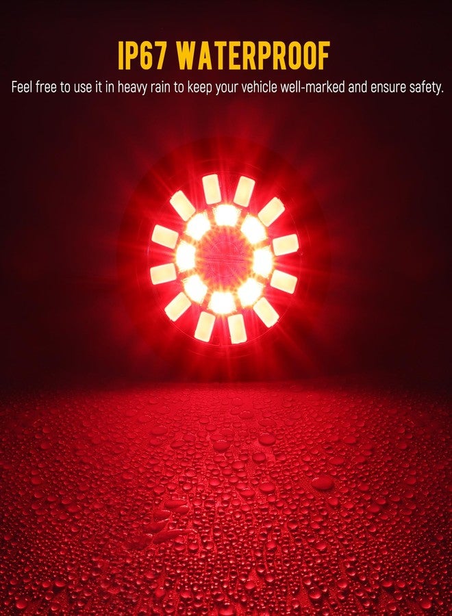 Partsam مجموعة مصابيح خلفية LED دائرية مقاس 4 بوصات من Partsam (قطعتان) - 24 مصباح LED - مصابيح توقف، انعطاف، فرامل خلفية، رجوع للخلف، لون أحمر/أبيض - مقاومة للماء بمعيار IP67، طقم تثبيت غائر، 10-30 فولت، مناسبة للشاحنات، المركبات الترفيهية، القوارب، والمقطورات. - Image 4