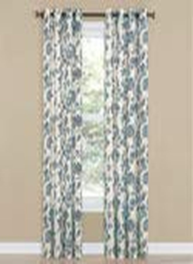 Collections Etc Renaissance Home Fashion Collections Etc Colette Printed Grommet Panel, 52" x 84", Linen - Image 2