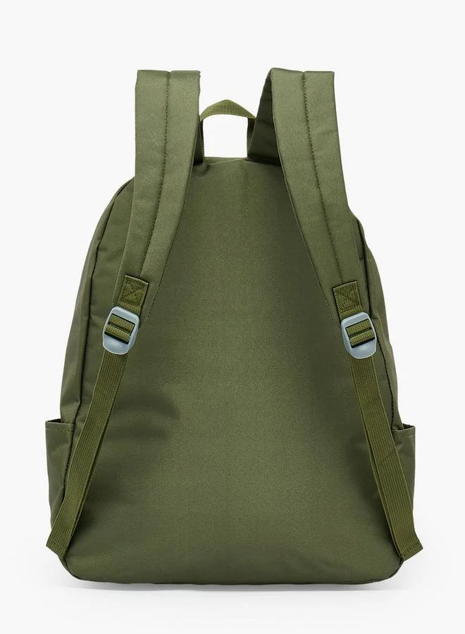 Kappa KHAKI Solid School Backpack For Girls 8-13 Years With Pencil Pouch - 17 Inches - 15x27x27 CM for Women | Best Price UAE