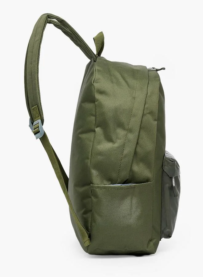 Kappa KHAKI Solid School Backpack For Girls 8-13 Years With Pencil Pouch - 17 Inches - 15x27x27 CM for Women | Best Price UAE