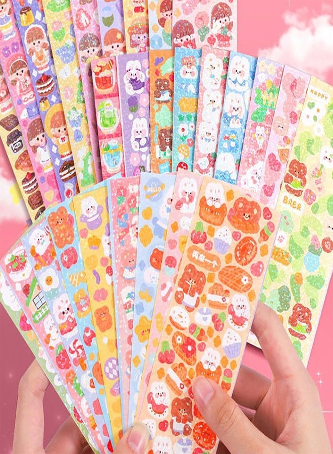 SIBLYMONA 16 Sheets Korean Deco Stickers Set, Colorful Glitter Self Adhesive Stickers, Gothic Kpop Potocard Deco Stickers for Scrapbook Card DIY Decor Craft (Signal-16P) - Image 3