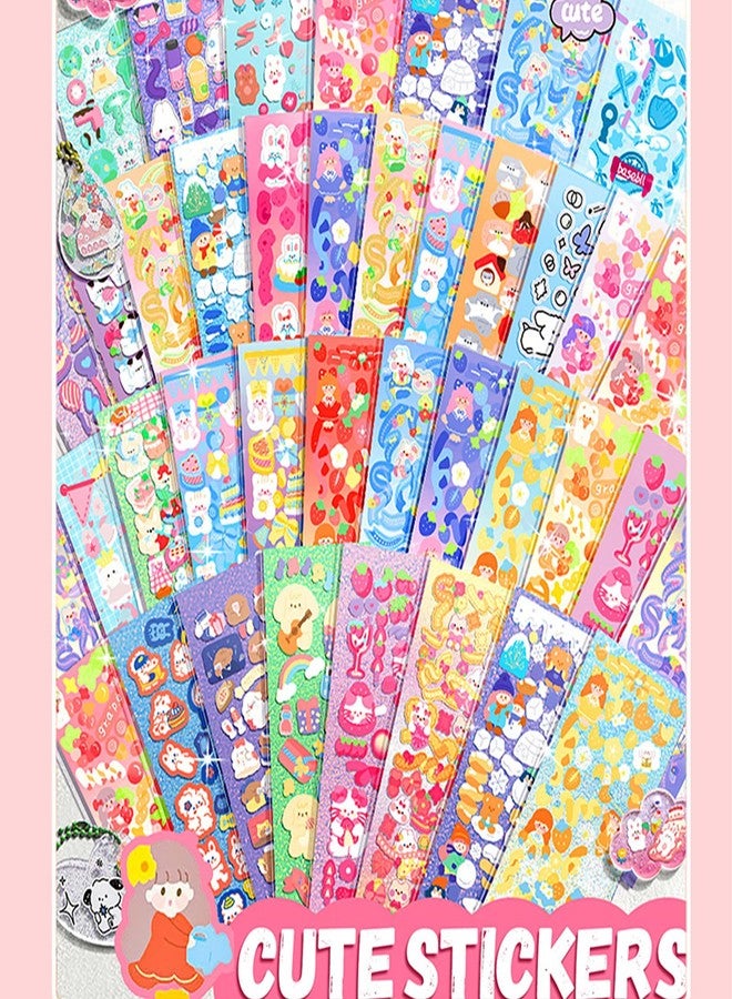 SIBLYMONA 16 Sheets Korean Deco Stickers Set, Colorful Glitter Self Adhesive Stickers, Gothic Kpop Potocard Deco Stickers for Scrapbook Card DIY Decor Craft (Signal-16P) - Image 4