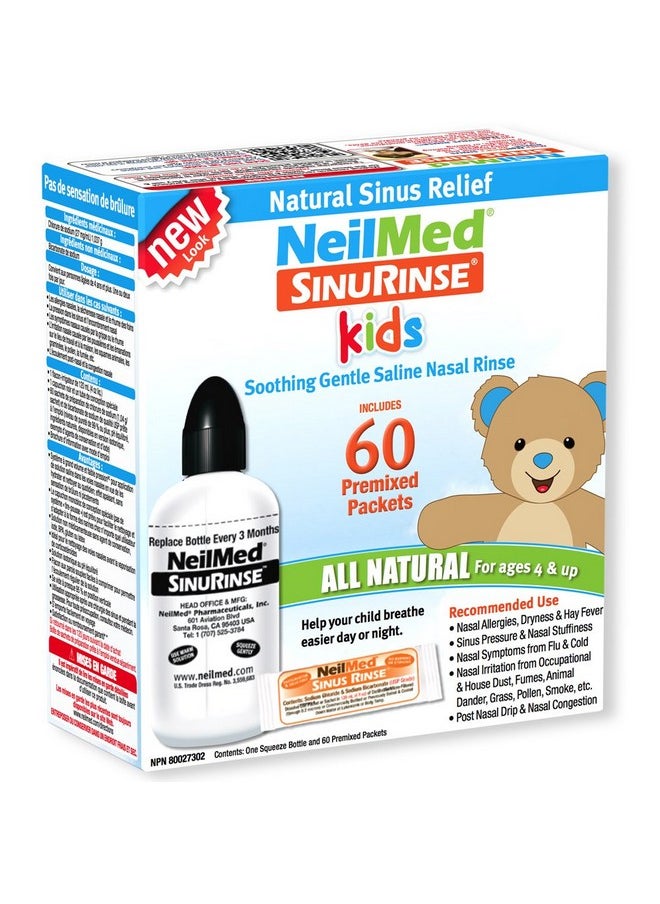 NeilMed Pharmaceuticals - Sinus Rinse Kids All Natural Kit - 60 Premixed Packets  - Image 1