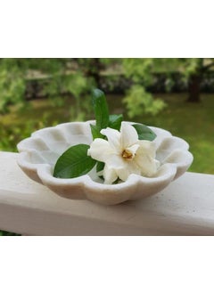 R&M R&M RM 9inch Marble Bowl with 500gram Yellow Onyx Pebbles for Decoration | Marble Flower Bowl | Vase Filler Pebbles | Center Table Bowl Marble Candle Holder  - Image 1