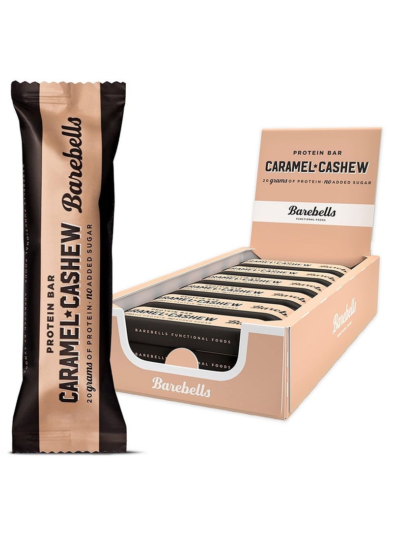 Barebells Protein Bars Caramel Cashew Pack of 12 No Sugar  - Image 1