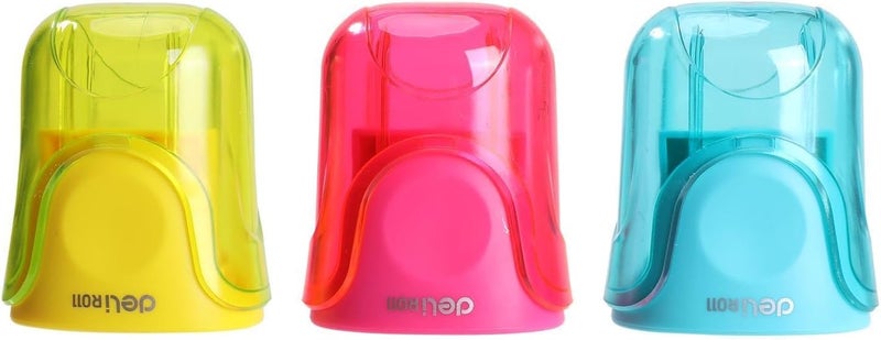 ديلي مبراة أقلام رصاص بفتحتين وحاوية