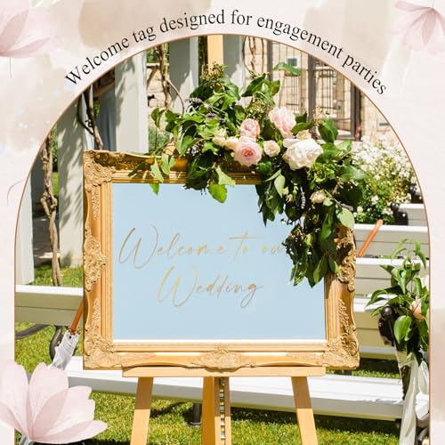 Watersay 2 Pcs Welcome to Our Wedding Mirror Decal Vinyl Lettering Decal Sticker Removable Letters Wedding Decals for Mirrors Glass Window Sign Marriage Decoration(Classic Style,Gold) - Image 5