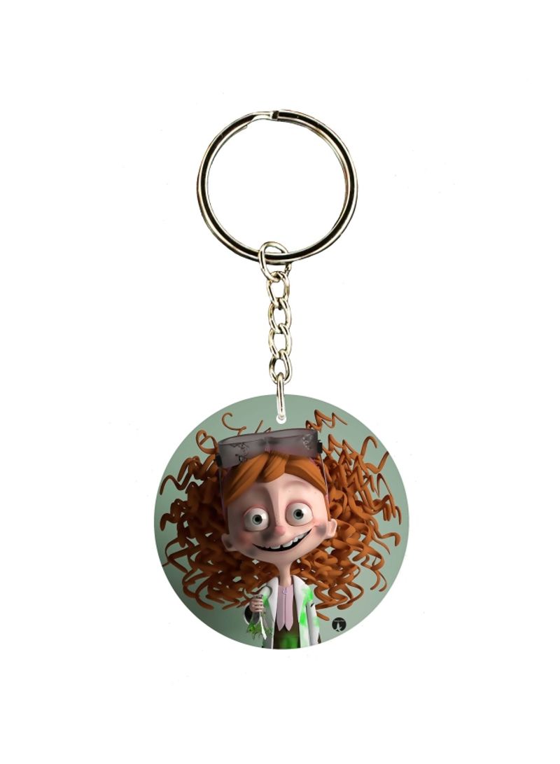 Cartoon Themed Single Sided Keychain