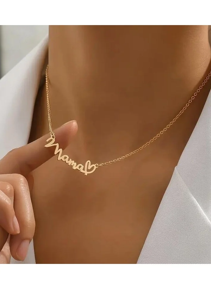 Golden Mama Script Necklace