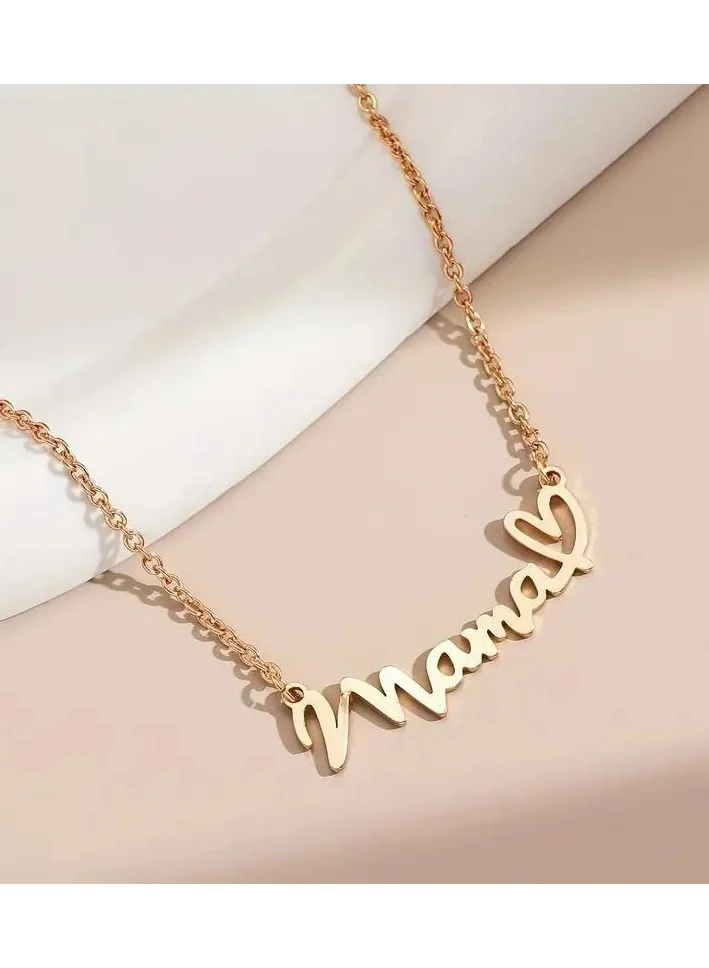Sosha Elegance  Golden Mama Script Necklace for Women | Best Price UAE