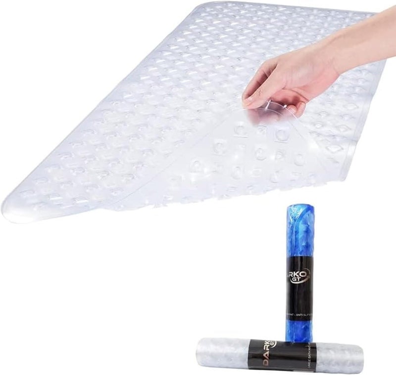 Non Slip Bathtub Mat, 80x40cm Clear, Heavy-Duty with Drain Holes - Image 1