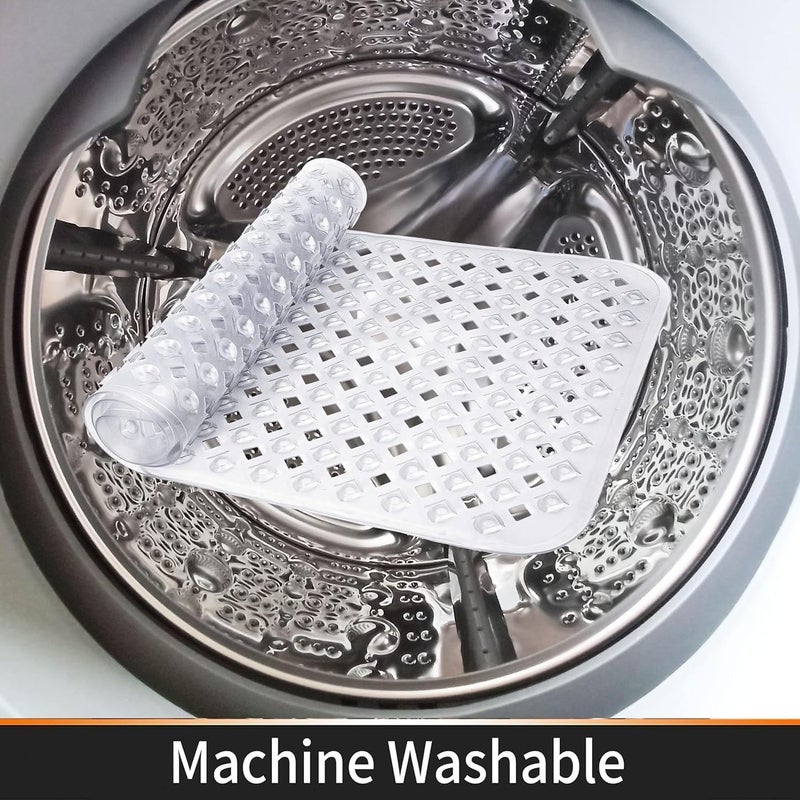 Non Slip Bathtub Mat, 80x40cm Clear, Heavy-Duty with Drain Holes - Image 5