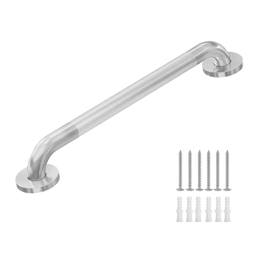 Raemnaky Safety Grab Bars for Bathtubs and Showers Non Slip 304 Stainless Steel Bathroom Balance Bar ADA Compliant Shower Handles for Elderly Handicap Senior Children Brushed Nickel 24 Inches - Image 1