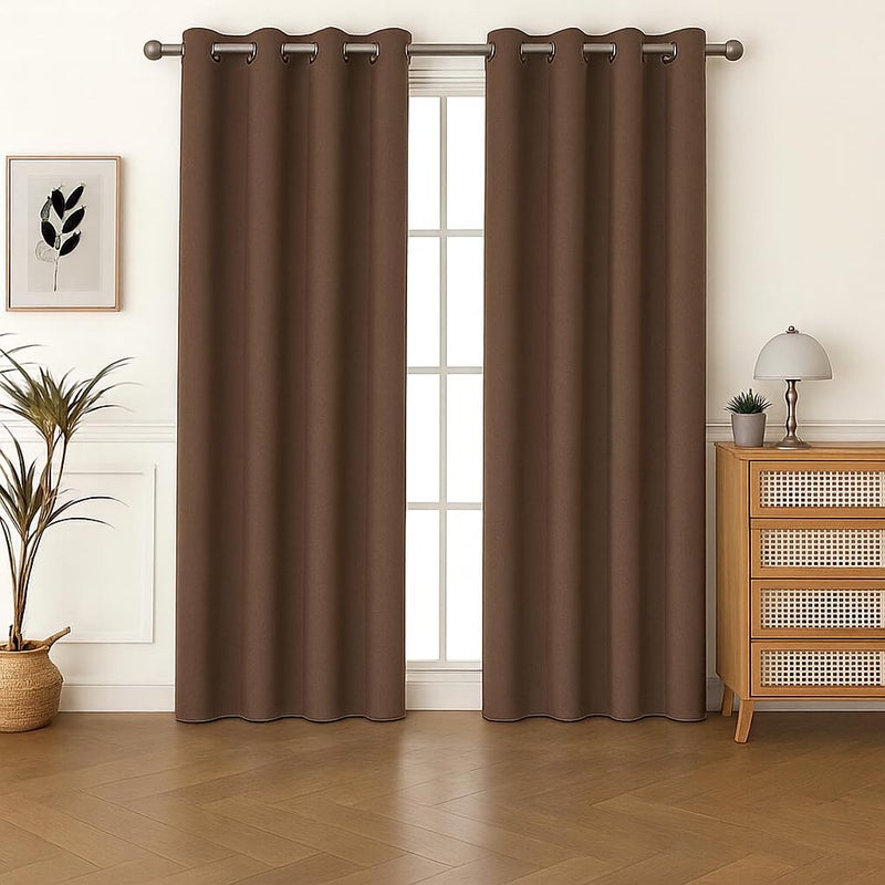 Amali Regal Dimout curtains with 16 Grommets in 2 panels Size (W132 x L 274cm) for living room Decor or bedroom window noise reduction and light blocking - Image 1