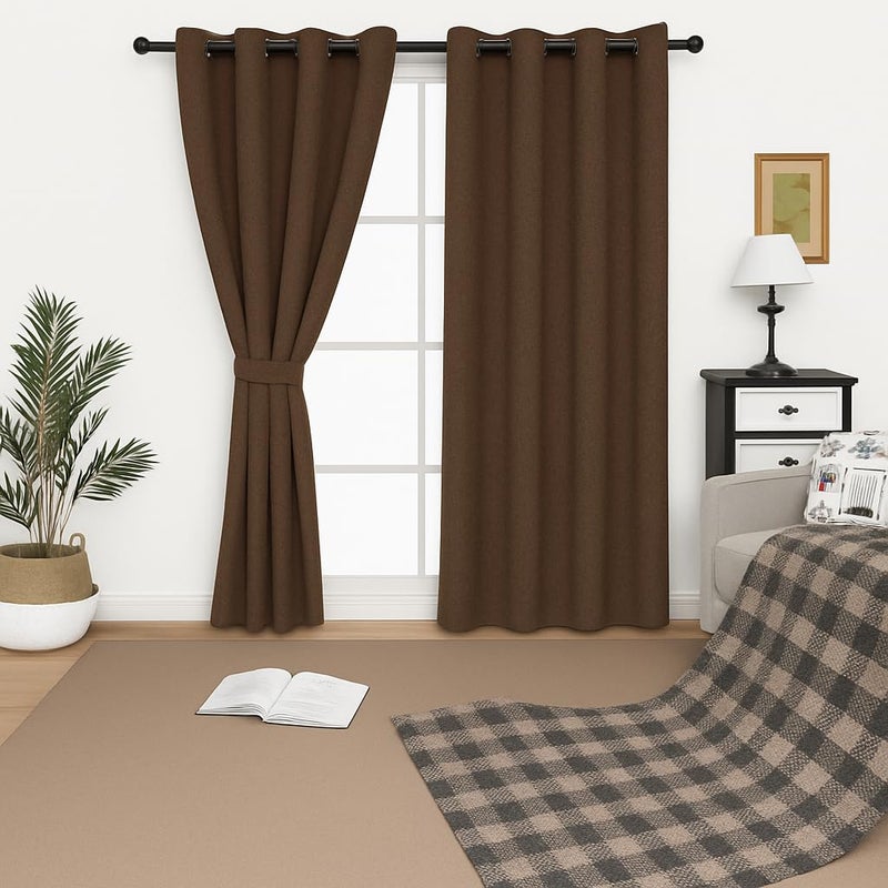 Amali Regal Dimout curtains with 16 Grommets in 2 panels Size (W132 x L 274cm) for living room Decor or bedroom window noise reduction and light blocking - Image 3