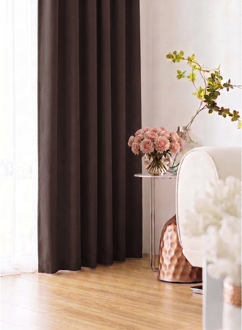 Amali Regal Dimout curtains with 16 Grommets in 2 panels Size (W132 x L 274cm) for living room Decor or bedroom window noise reduction and light blocking - Image 2
