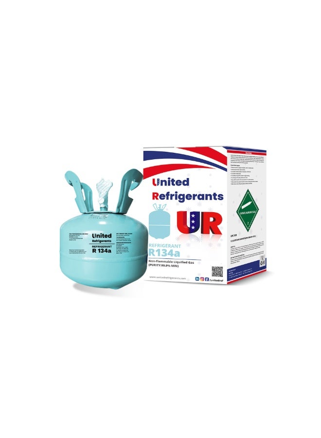United Refrigerants R134a Refrigerant Gas 3.4kg | High Purity Refrigerant for Air Conditioning & Refrigeration Systems | Professional Cooling Solution