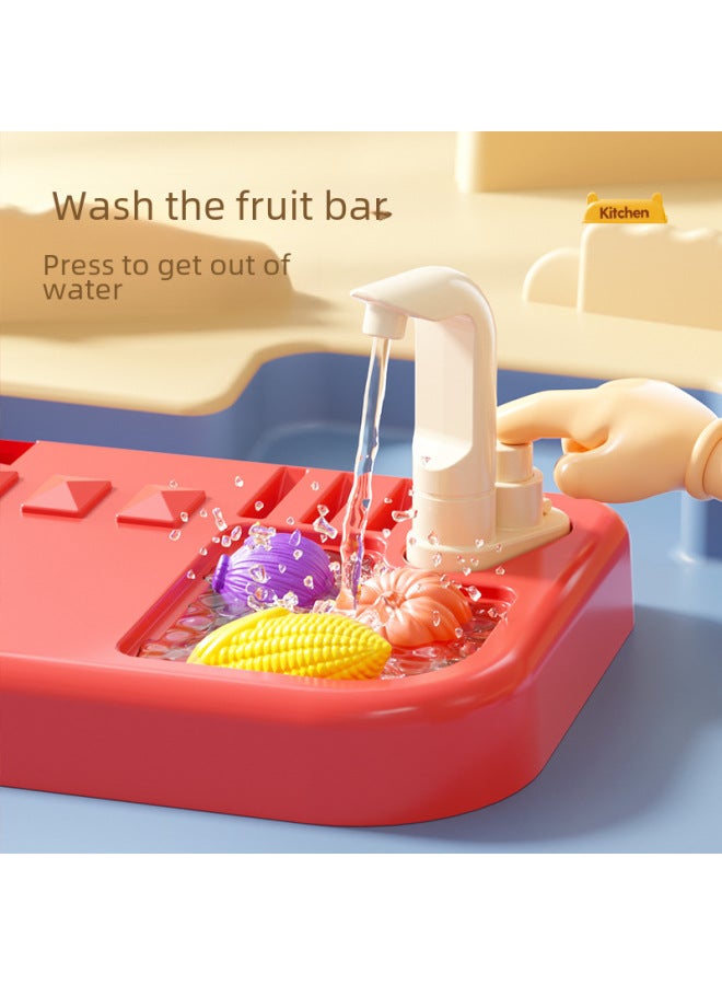 Children's 83cm Realistic Sound Light Spray Kitchen Cooking Set Play House Dining Utensils Table Toy-Color:Green-English Color Box Section 1.9kg - Image 4