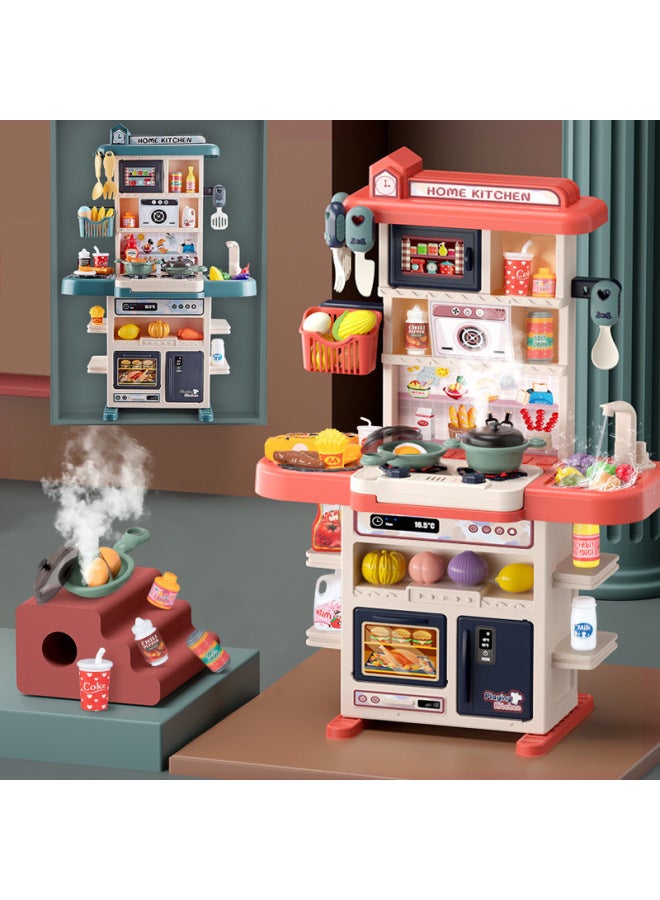 Children's 83cm Realistic Sound Light Spray Kitchen Cooking Set Play House Dining Utensils Table Toy-Color:Green-English Color Box Section 1.9kg - Image 2