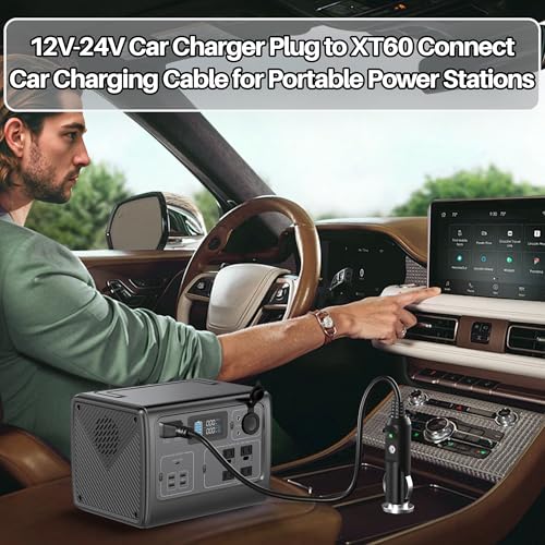 XHUCHINMAL Car Charger for Ecoflow Alternator Charger for Ecoflow Delta/River Series for Bluetti EB55 for Anker 757/767 for More XT60 Connector Solar Power Station for EF ECOFLOW Wave 2 Portable Air Conditioner - Image 4