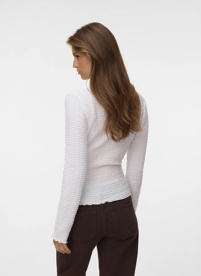 فيرو مودا Women's VMZIA Long Sleeve Funnel Neck Jersey Top