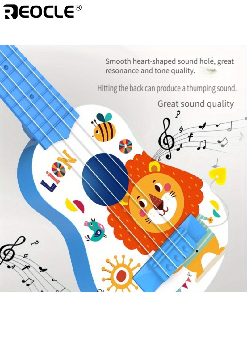 ريوكل لعبة يوكليلي كرتونية للأطفال بتصميم قابل للعب وهيكل بلاستيكي، آلة موسيقية بلمسة نهائية ملونة لتعليم الموسيقى في المراحل المبكرة. - Image 4