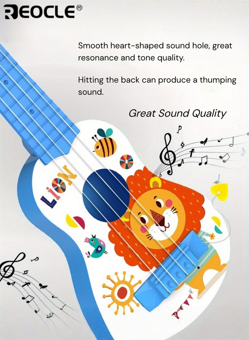 ريوكل لعبة يوكليلي كرتونية للأطفال بتصميم قابل للعب وهيكل بلاستيكي، آلة موسيقية بلمسة نهائية ملونة لتعليم الموسيقى في المراحل المبكرة. - Image 3