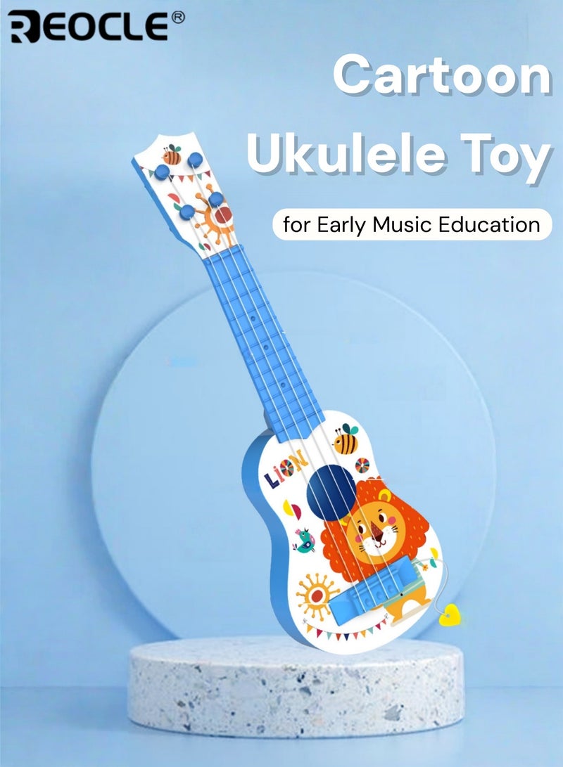 ريوكل لعبة يوكليلي كرتونية للأطفال بتصميم قابل للعب وهيكل بلاستيكي، آلة موسيقية بلمسة نهائية ملونة لتعليم الموسيقى في المراحل المبكرة. - Image 1