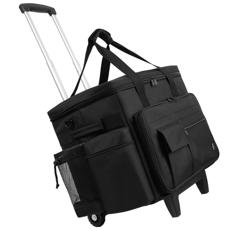 Timoxi Rolling Teacher Bag Built-in Hard Support Board, Rolling Briefcase with Detachable Trolley, Rolling bag with Laptop compartment, Adjustable Shoulder Strap, and Ample Storage Space - Image 1