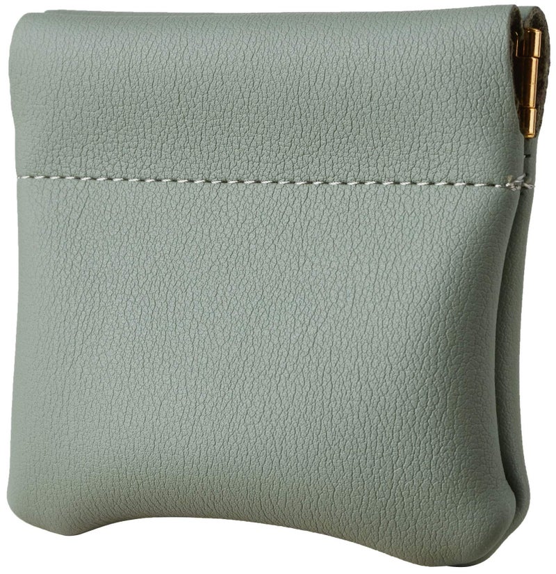 Travelambo Leather Squeeze Coin Purse Pouch Change Holder For Men & Women (Access Green Blooming) - Image 2