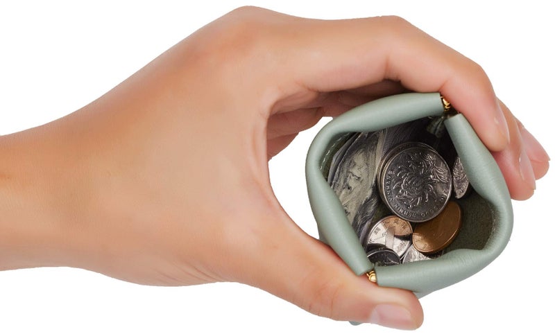 Travelambo Leather Squeeze Coin Purse Pouch Change Holder For Men & Women (Access Green Blooming) - Image 4