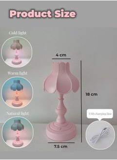 WAOKN Vintage Table Lamp Ins Lotus Leaf Small Night Lamp Lovely Girl Romantic Bedroom Creative Lighting Nordic Style Mini Night Light  - Image 2