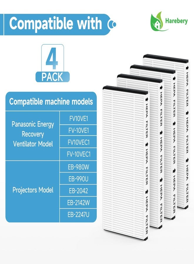 Harebery 4 Pack FV10VE1 Air Filter Replacement Compatible with Panasonic Energy Recovery Ventilator FV10VE1, FV-10VE1, FV10VEC1, FV-10VEC1, FV10VEC2 - Image 2