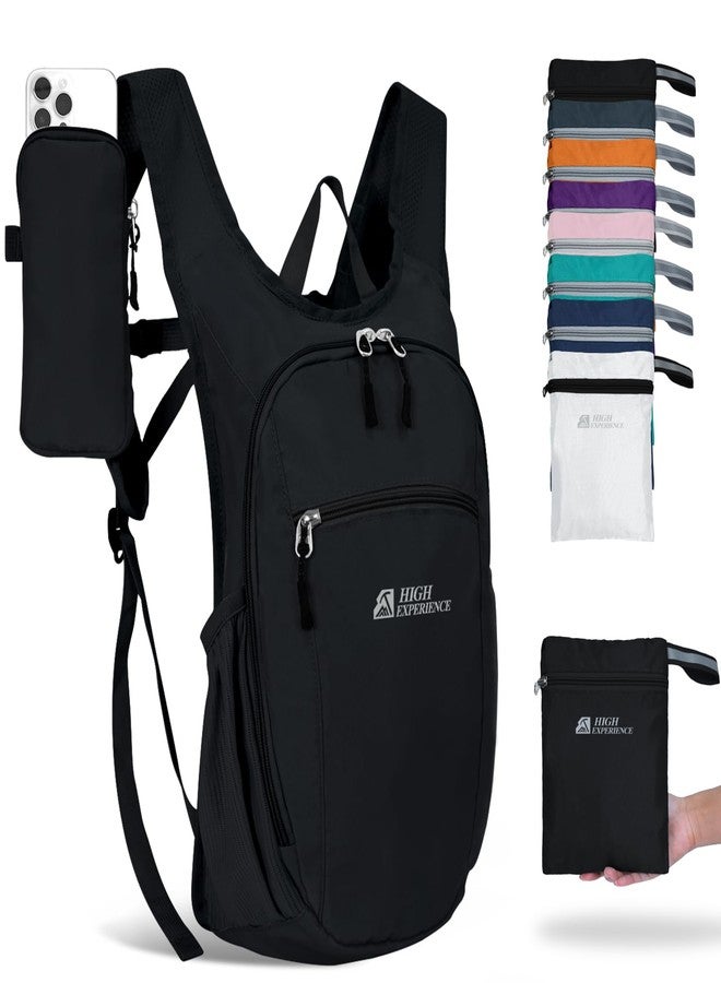 HIGH EXPERIENCE Hiking Backpack 15L Small Daypack Lightweight Packable Hiking Travel Foldable Water Resistan for Women Men (Black) - Image 1
