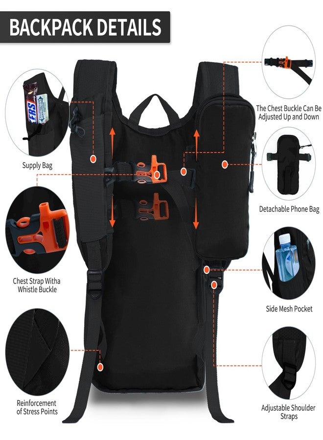 HIGH EXPERIENCE Hiking Backpack 15L Small Daypack Lightweight Packable Hiking Travel Foldable Water Resistan for Women Men (Black) - Image 5
