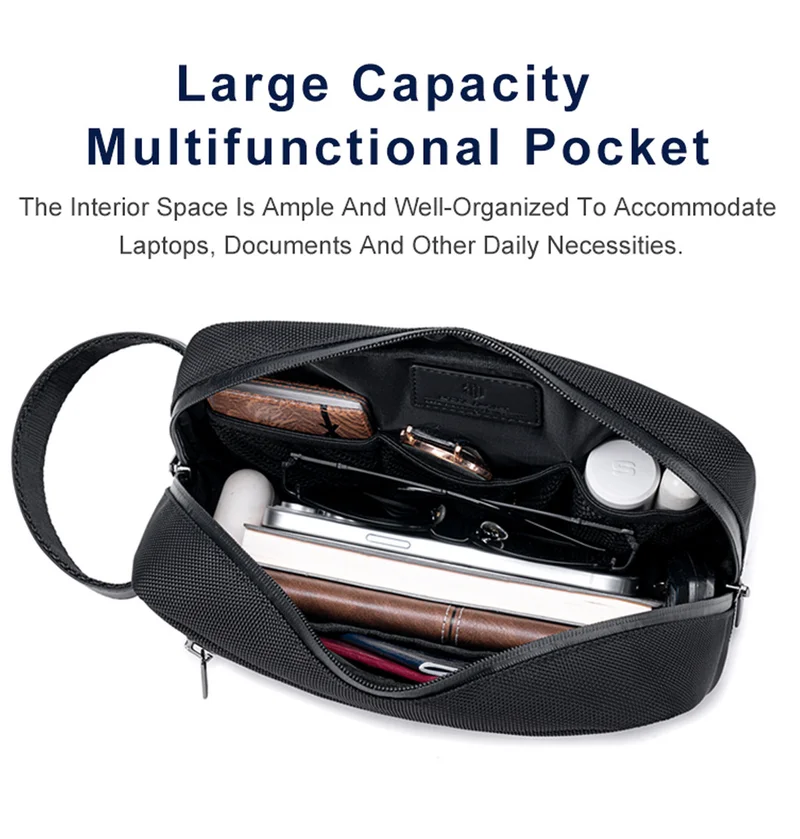 Arctic Hunter Blue Unisex Clutch Bag Durable Premium Water Resistant Carry All Bag with Multiple Pockets for Men and Women, K00691, Blue  | Best Price UAE