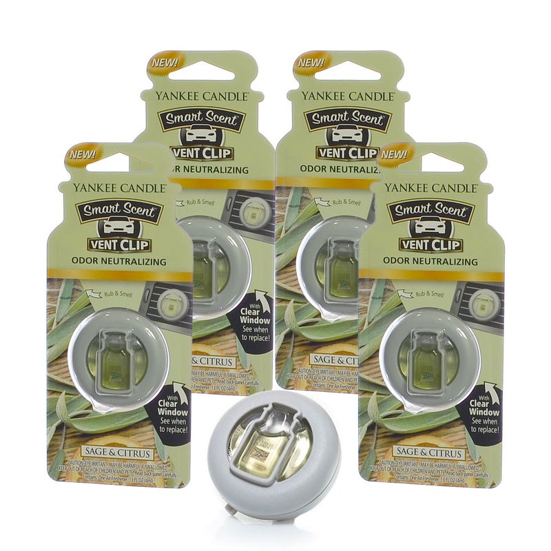 Yankee Candle Car Freshener Smart-Scent Vent Clips, 4-Pack (Sage & Citrus) - Image 1