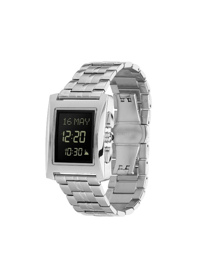 الفجر ساعة الفجر الكلاسيكية الأصلية، بهيكل وسوار من الفولاذ المقاوم للصدأ، وشاشة LCD بتقنية FSTN مع إضاءة خلفية. WL-08S - Image 2