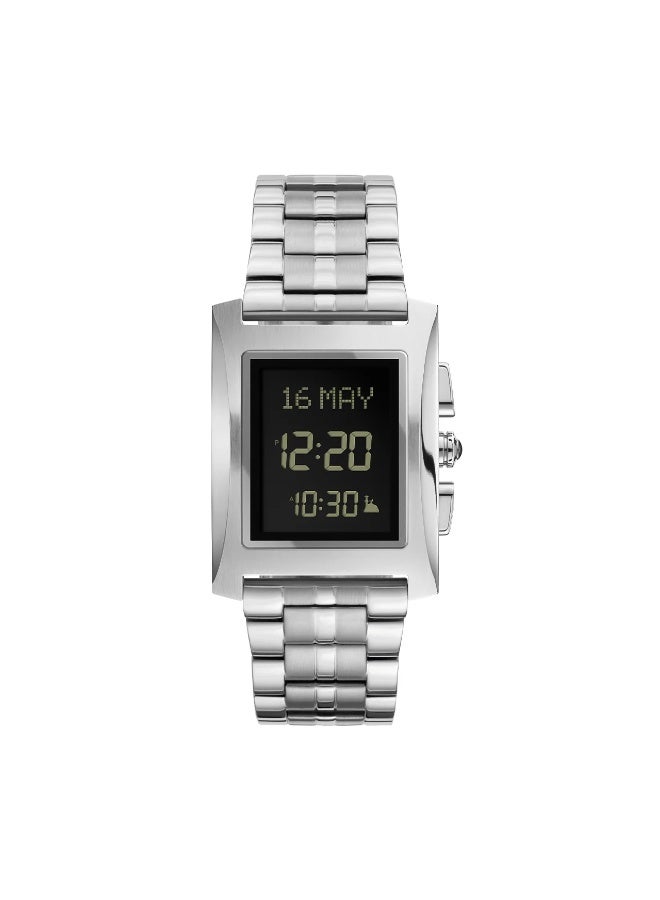 الفجر ساعة الفجر الكلاسيكية الأصلية، بهيكل وسوار من الفولاذ المقاوم للصدأ، وشاشة LCD بتقنية FSTN مع إضاءة خلفية. WL-08S - Image 1