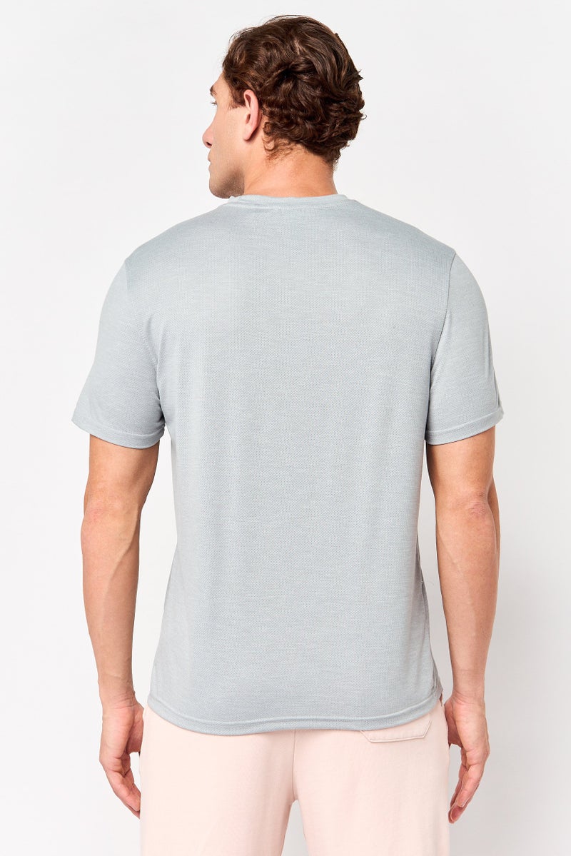 MOTION Men Sportswear Fit Short Sleeve Training T-Shirt, Grey - Image 4