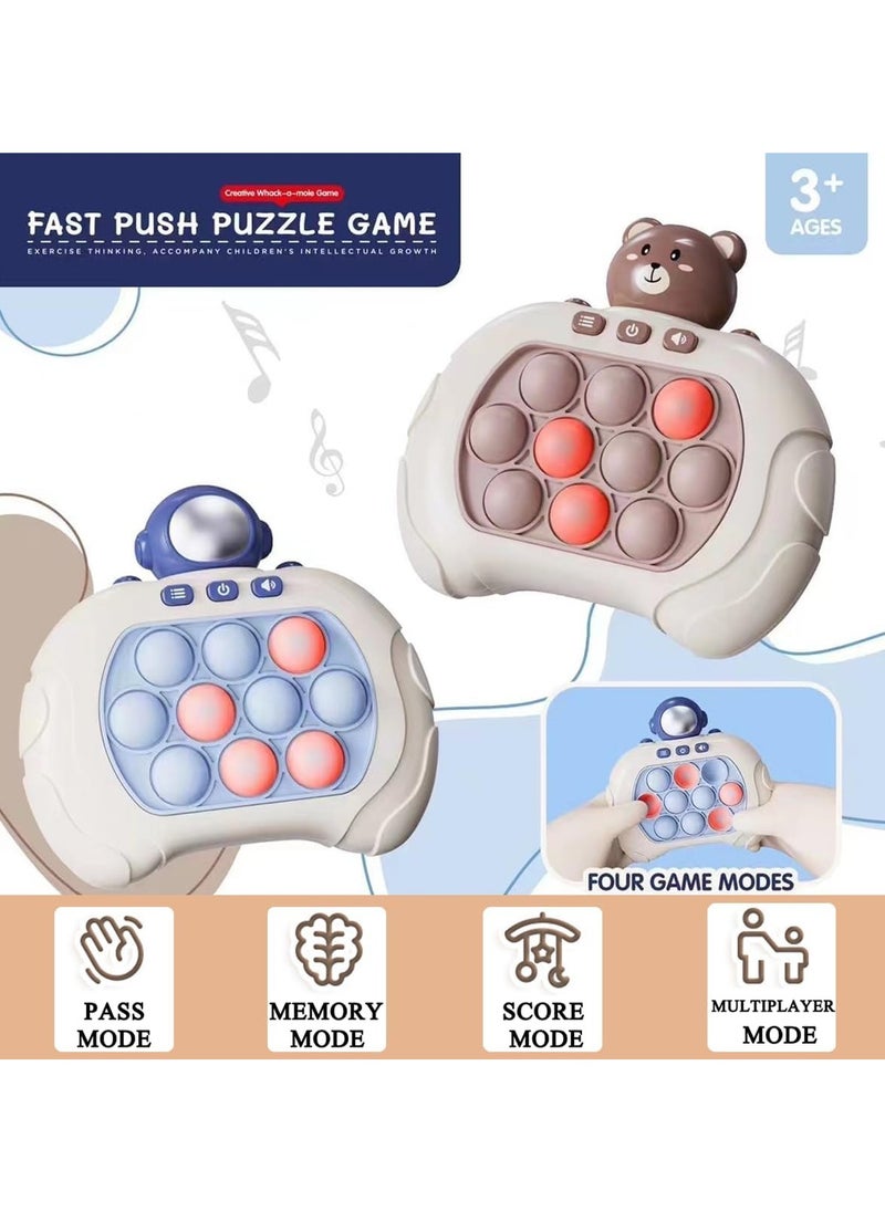 Quick Push Bubble Game For Children And Adults, Mini Push Game Quick Hand Push Game, Stress Relief Popular Fidget Games (Astronaut)- Package Shape May Vary