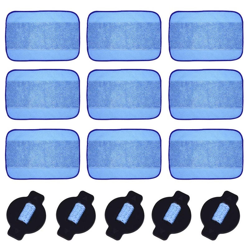 Neutop neutop Microfiber Washable Wet Mopping Cloths Pads Water Wick Caps Kit Replacement Compatible with iRobot Braava 320 380 381 380T 390 390T Mint 4200 4205 5200 5200C Model 9 Wet Mops 5 Wick Cap 