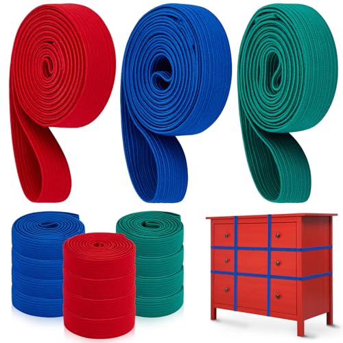 Wovnet 12 Pcs Variety Extra Large Moving Rubber Bands 42" 36" and 30" Rubber Straps Moving Supplies for Packing Pallets and Packing Blankets Red, Blue, Green - Image 1