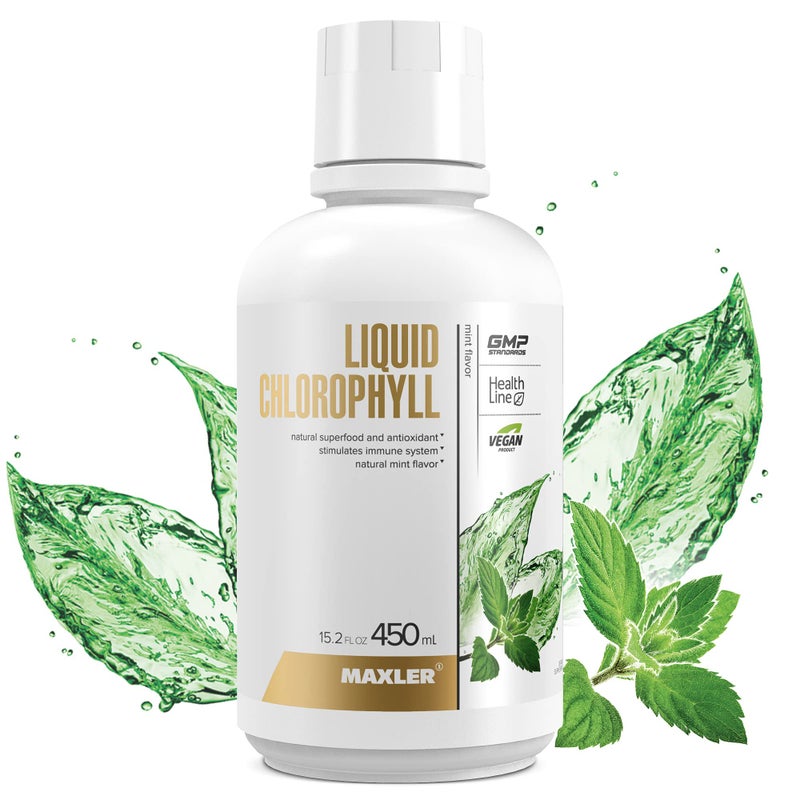 Maxler Chlorophyll Liquid Mint Flavor Internal Deodorant for Body Odor Bad Breath Supplement Vegan Liquid Chlorophyll 132 mg of Chlorophyllin per 1 Serving 15 Servings 152 fl oz